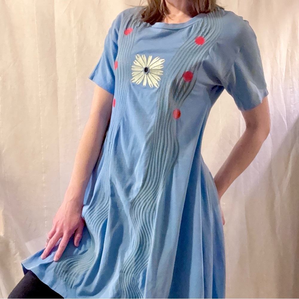 Opening Ceremony Midi Dress, Light Blue Floral T-shirt